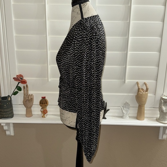 Zara Pleated Polka Dot Top - Picture 4 of 11